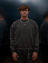 FLEECE KEYHOLE CREWNECK GREY