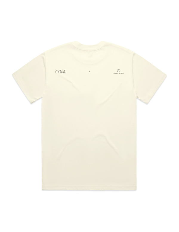HUSH LIFE BOUTIQUE COLLABORATIVE TEE BUTTER
