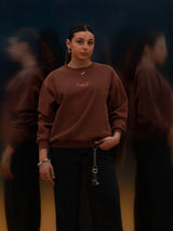 FLEECE LOW CREWNECK BROWN